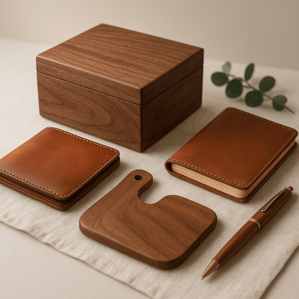 Handcrafted wood and leather gifts